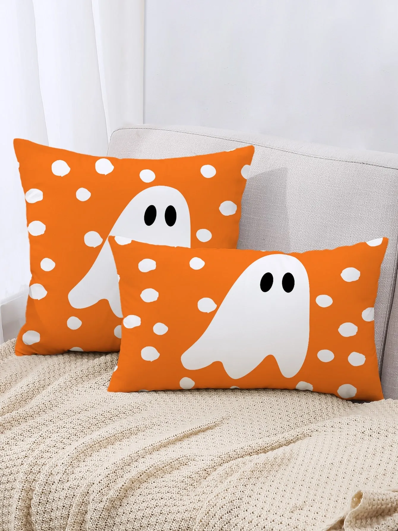 1pc Ghost Pattern Cushion Cover Without Filler