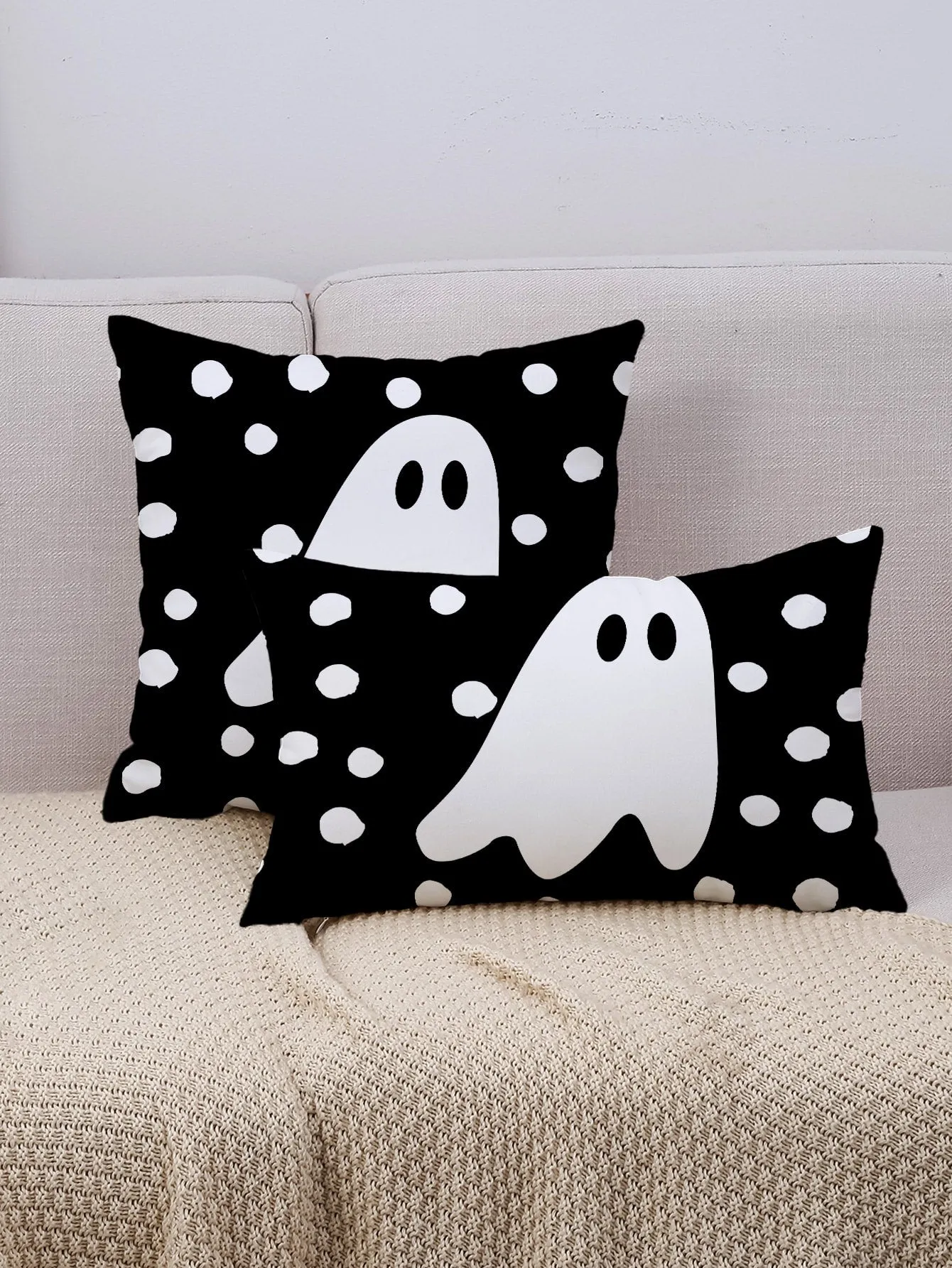 1pc Ghost Pattern Cushion Cover Without Filler