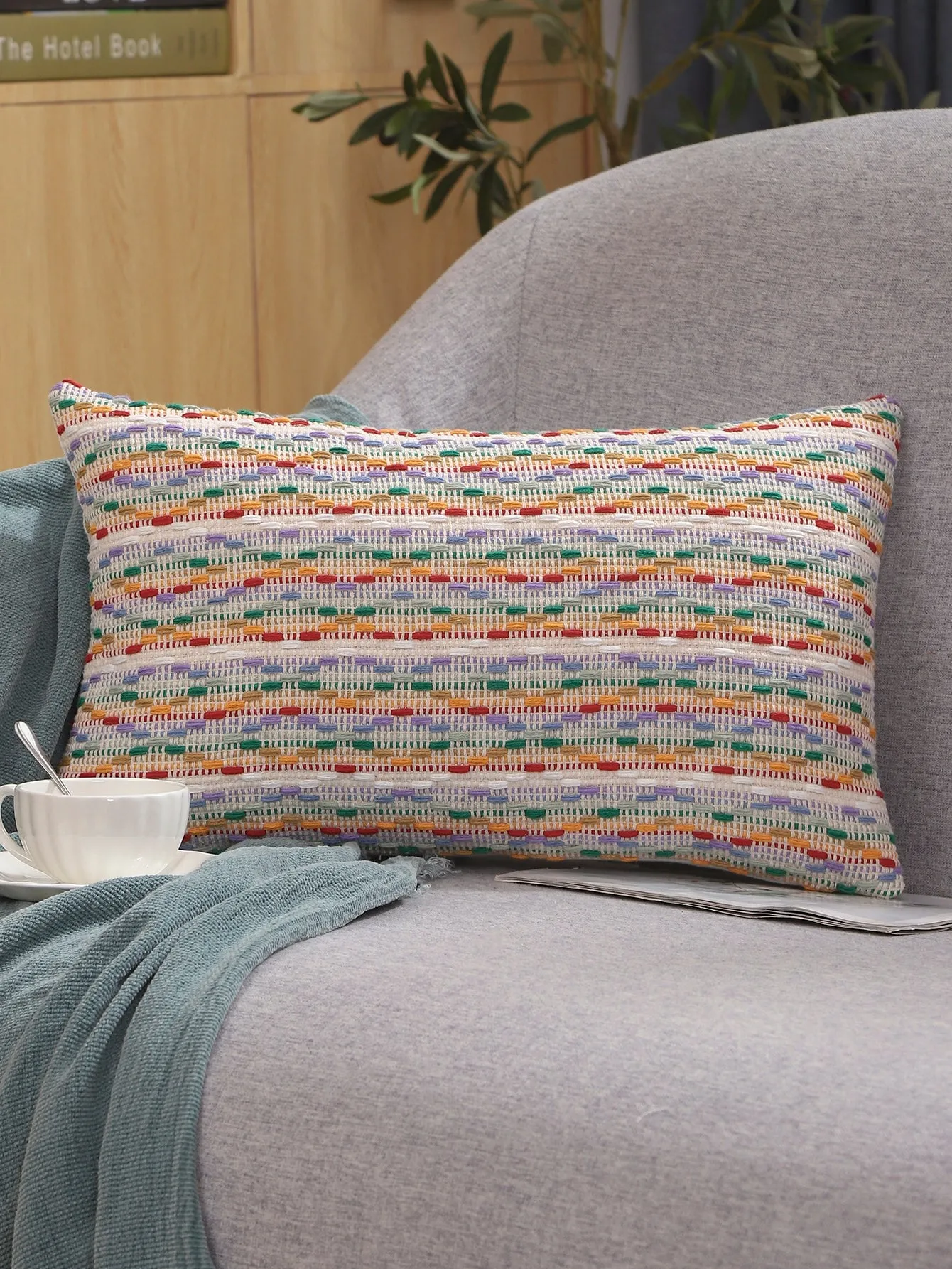 1pc Jacquard Cushion Cover Without Filler