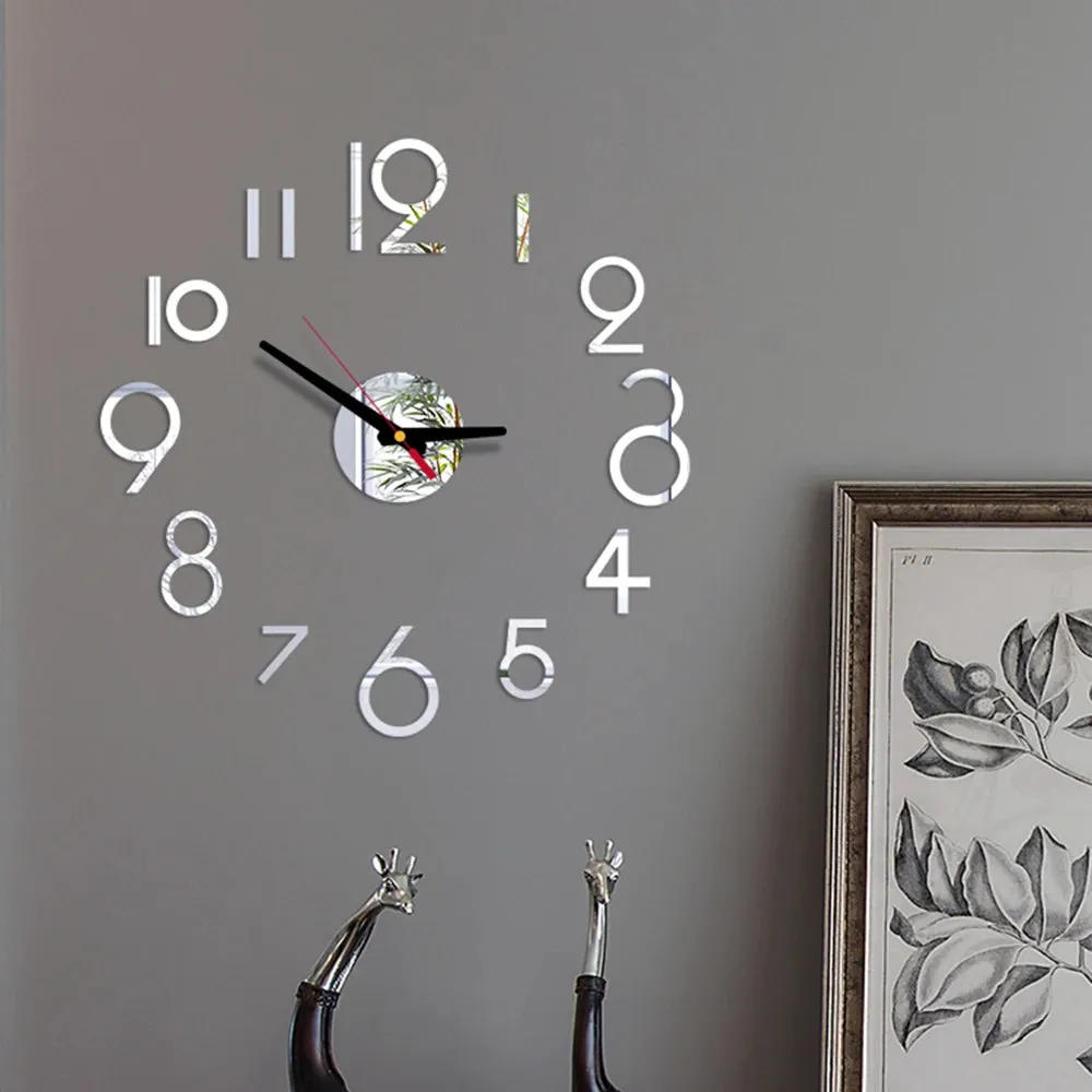 3D Wall Clock Mirror Stickers