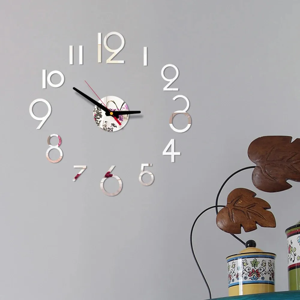 3D Wall Clock Mirror Stickers