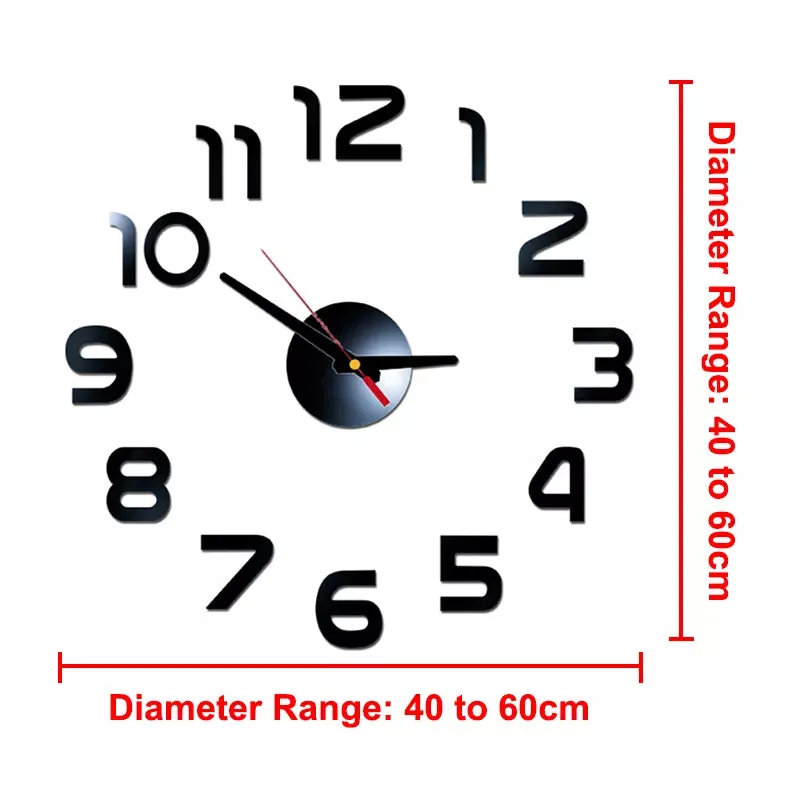 3D Wall Clock Mirror Stickers