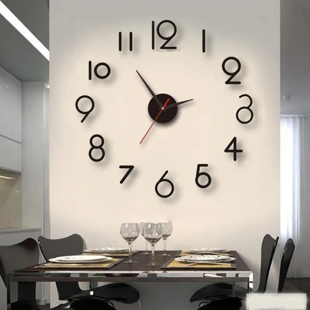 3D Wall Clock Mirror Stickers