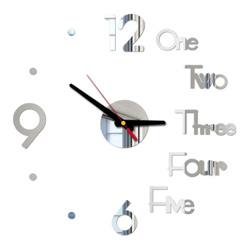 3D Wall Clock Mirror Stickers