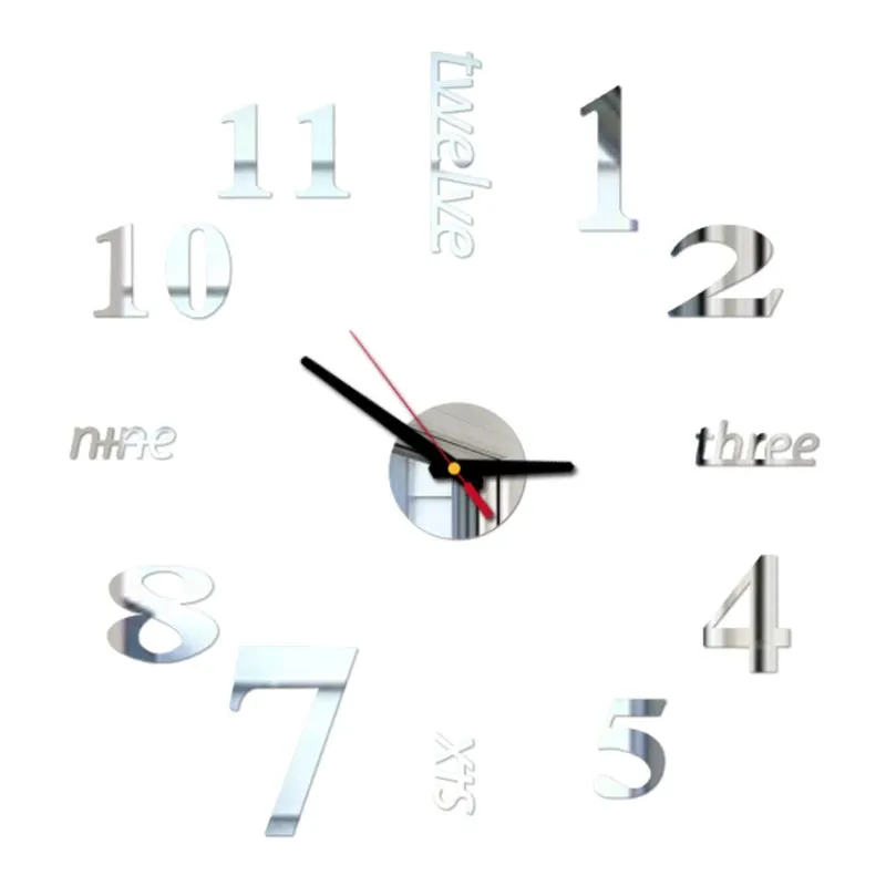 3D Wall Clock Mirror Stickers