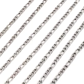 3mm Figaro Chain, 4~6mm long, 3mm wide, 0.8mm thick, Lot Size 50 meters (about 160 feet), #1973