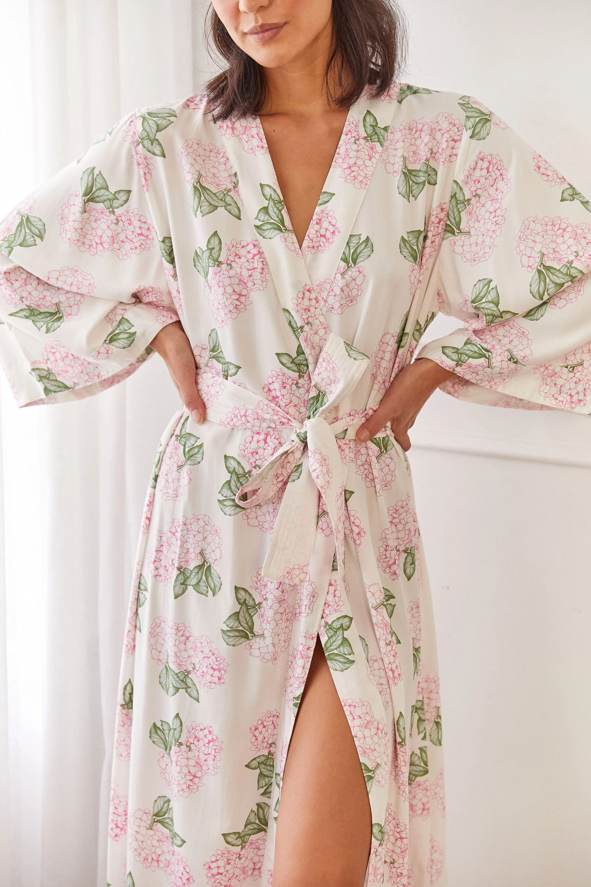 Alice Kimono Robe - Long - Hydrangea Pink