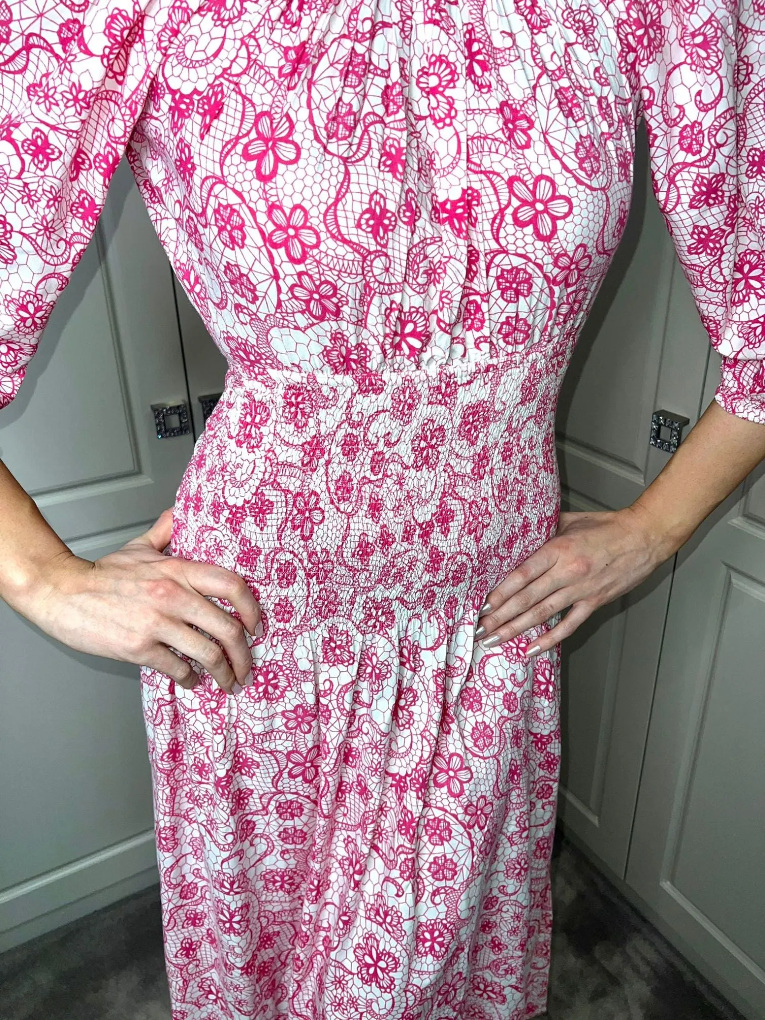 ‘ASH’ DRESS, PINK LACE (Viscose EcoVero)