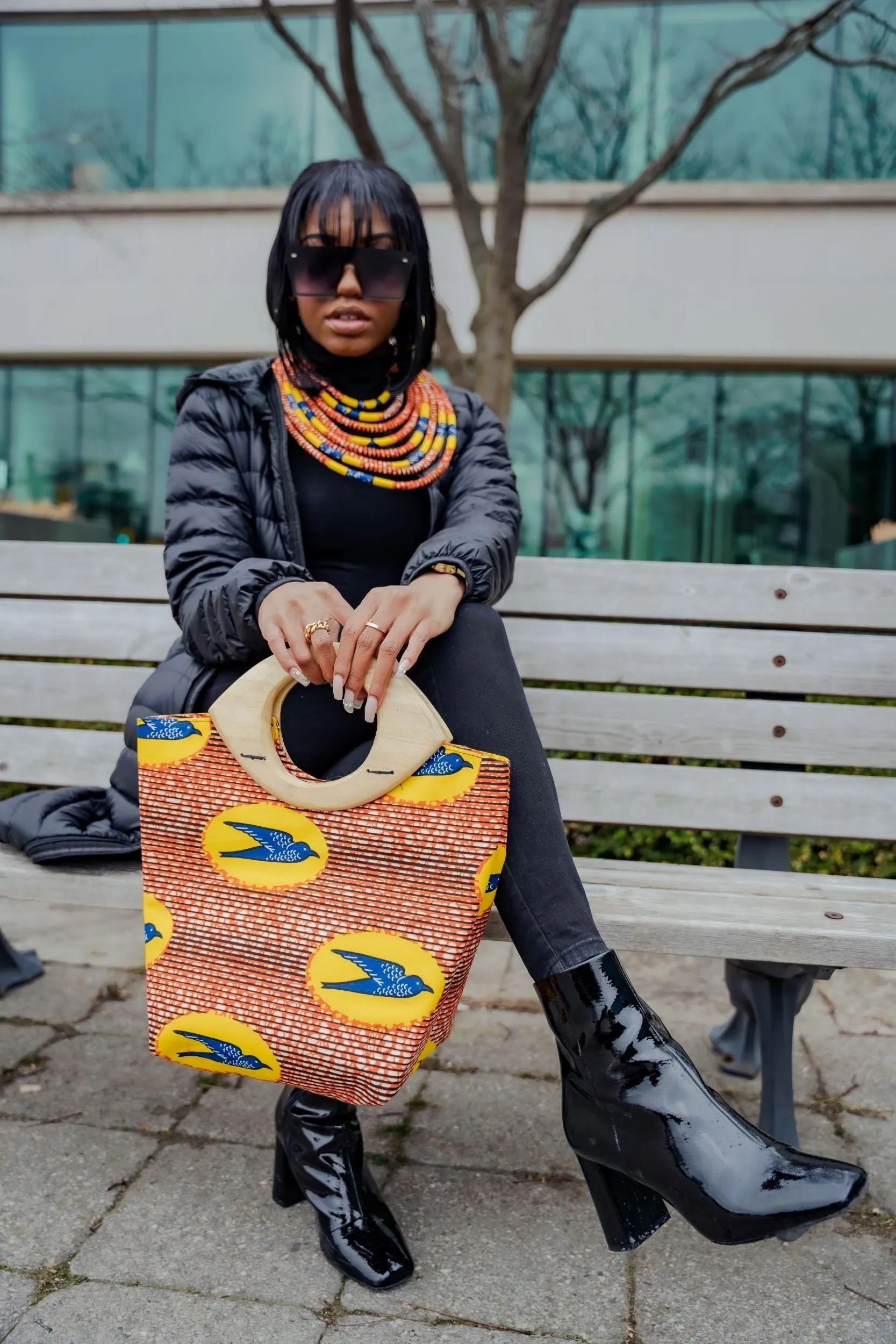 ASIETA African Print Tote Bag