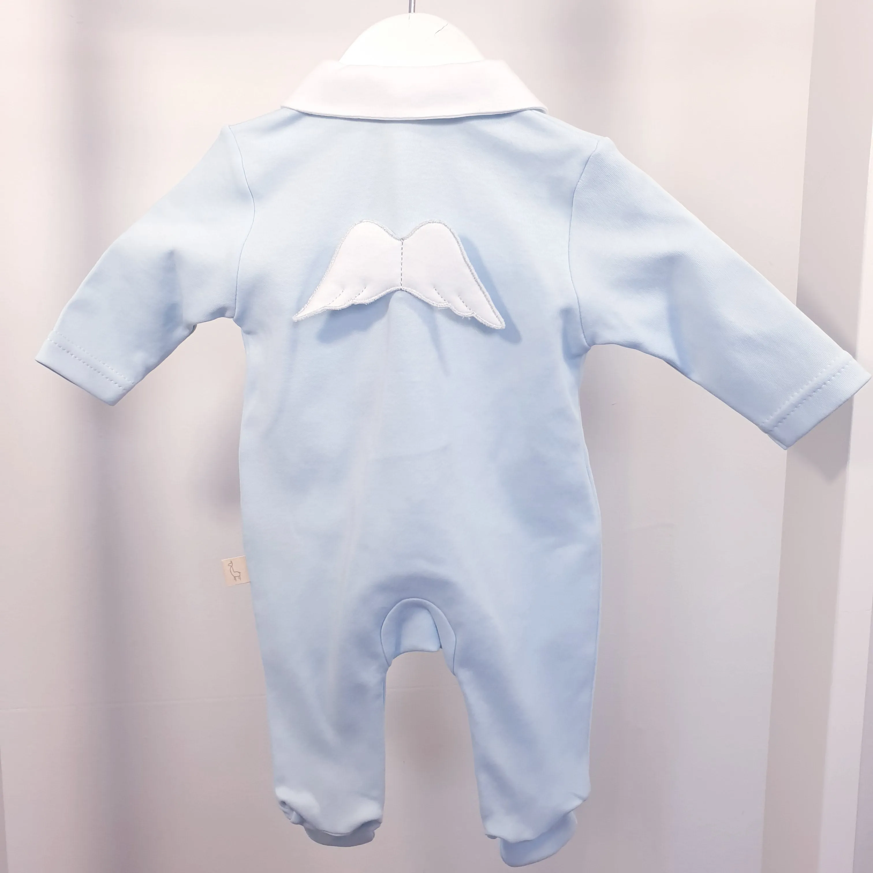 Baby Gi Boys Blue Angel Wings Cotton Sleepsuit