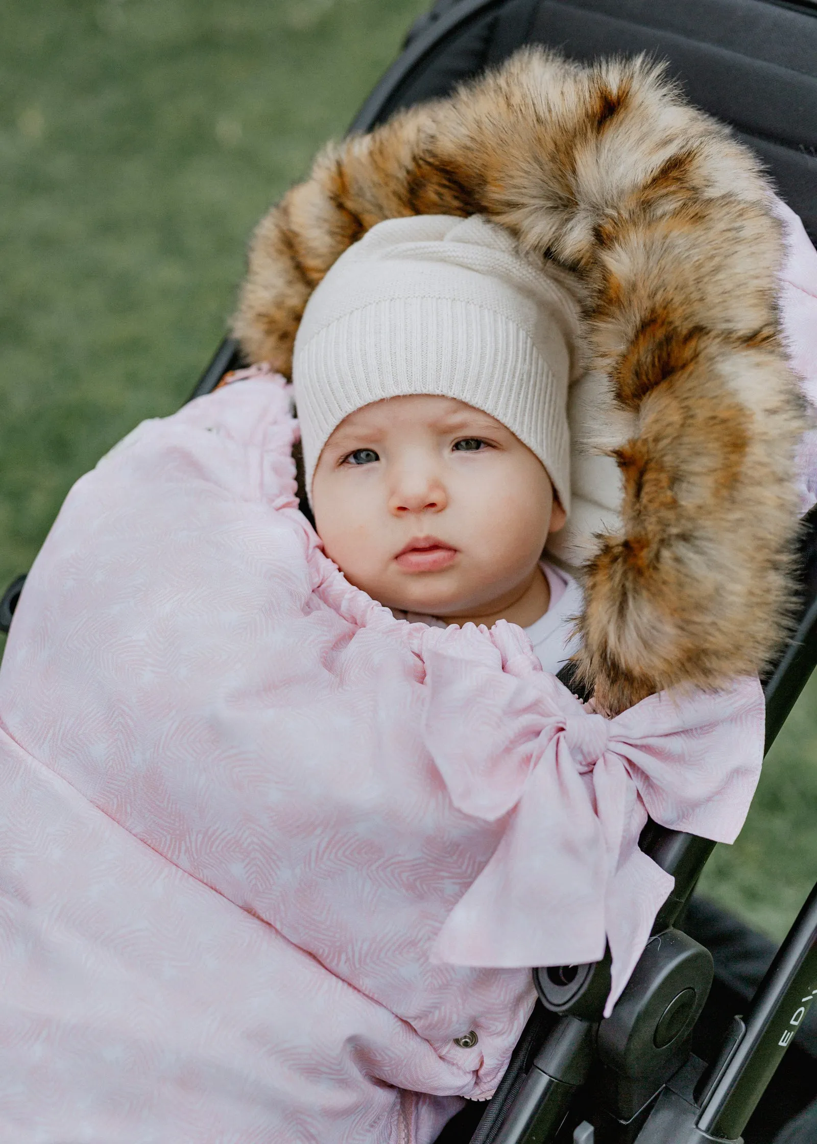 baby luno Nordic Footmuff Pram Liner - Pink Feather