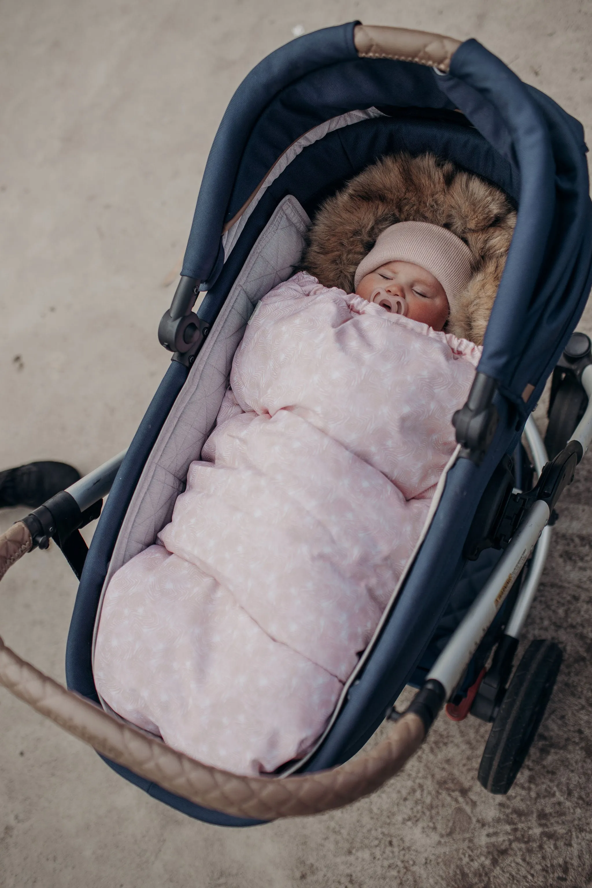 baby luno Nordic Footmuff Pram Liner - Pink Feather