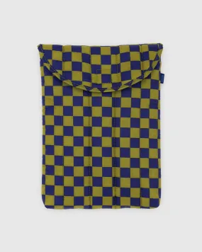 Baggu - Pear Navy Check - Puffy Laptop Sleeve 13/14”