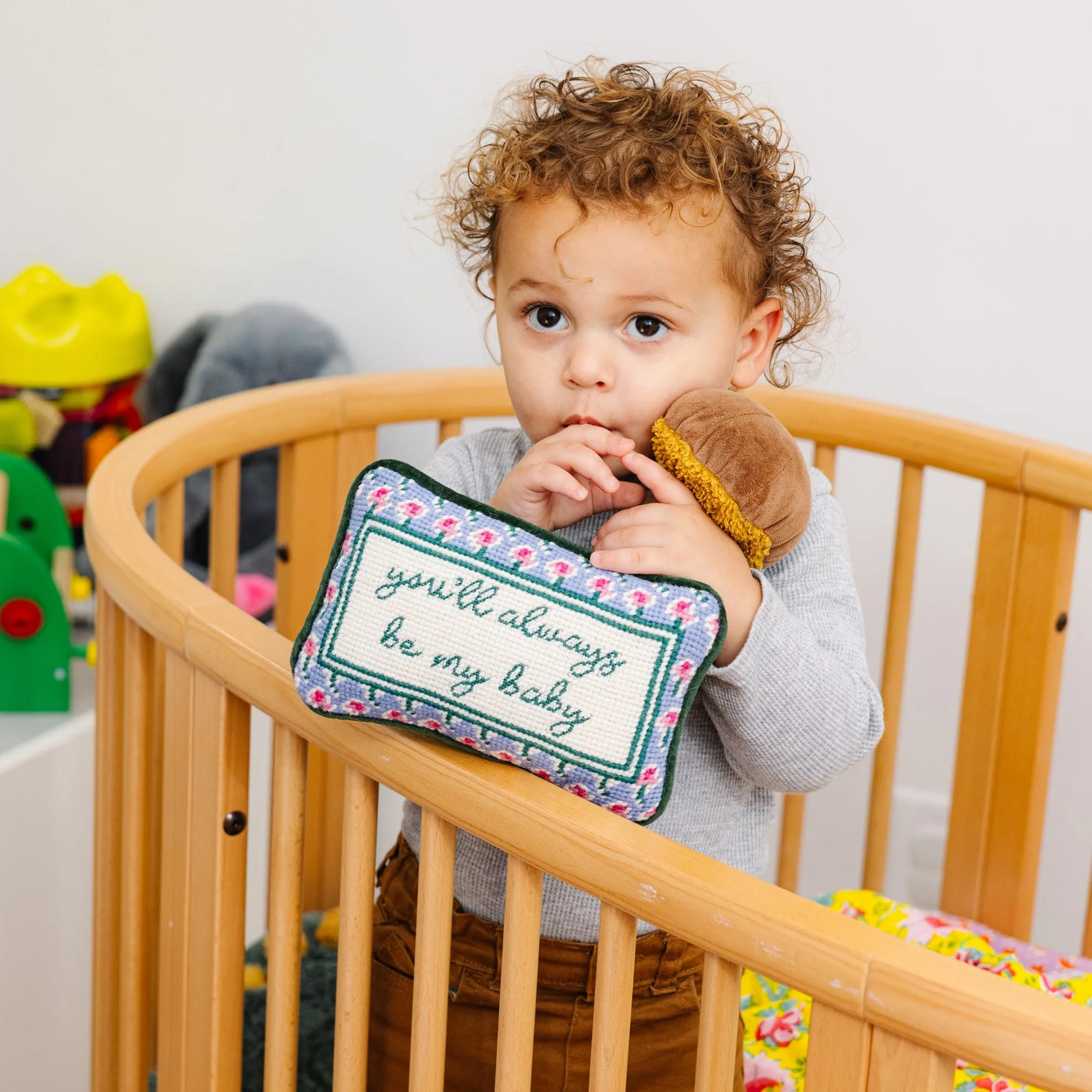 Be My Baby Mini Needlepoint Pillow