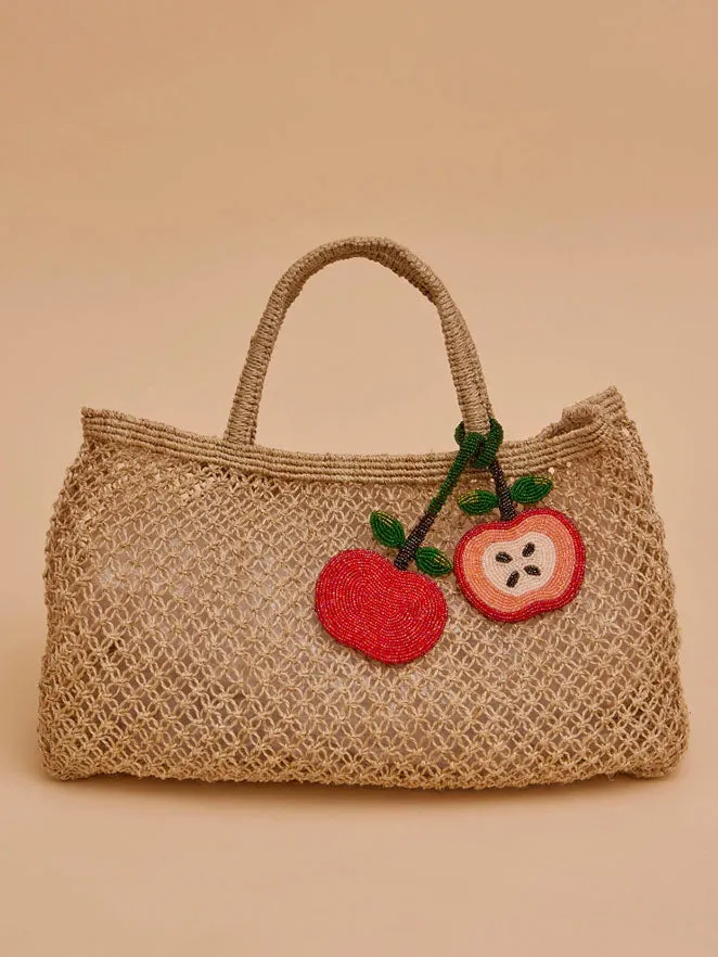 Beaded Bag Charm - Apple (arriving end of August)