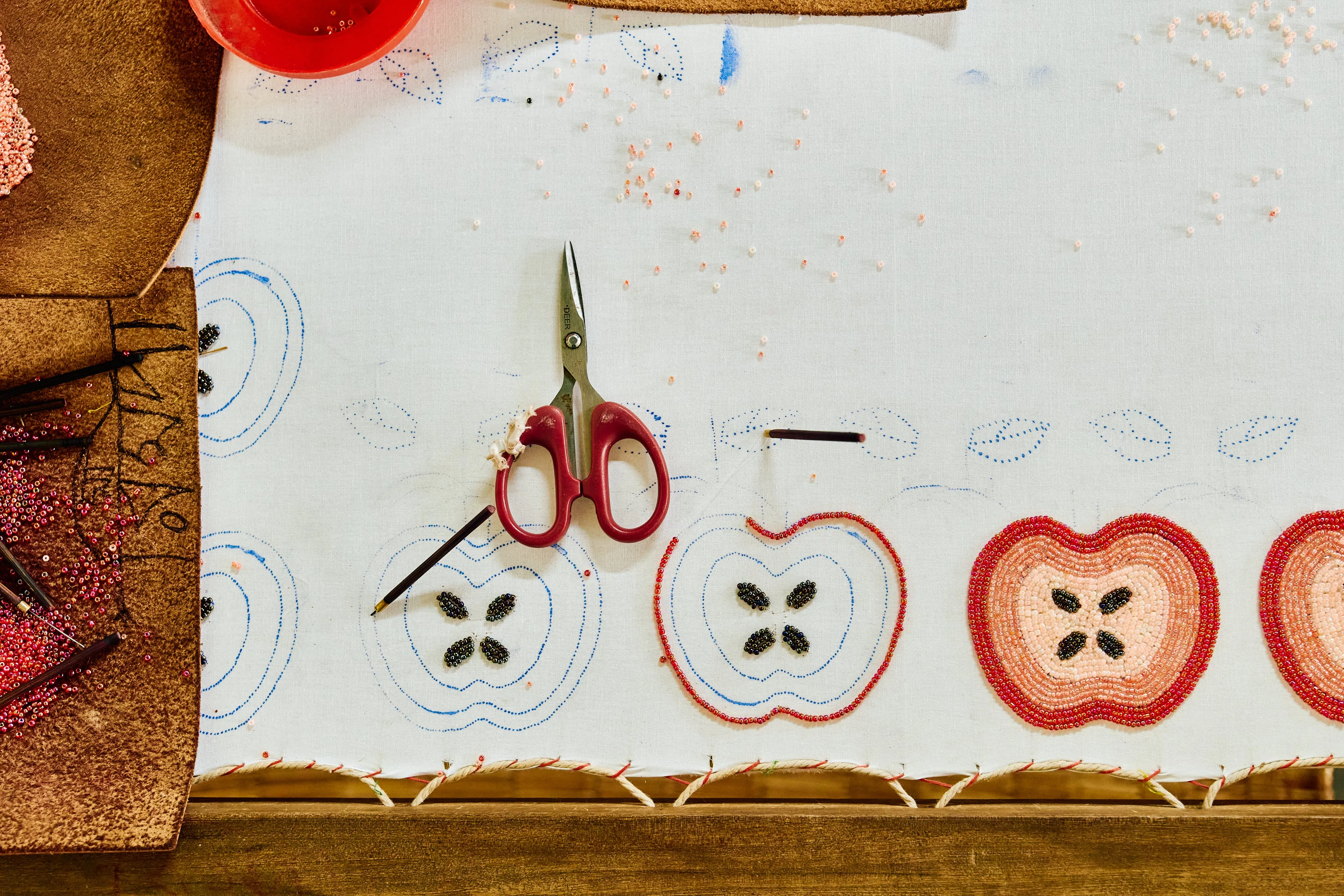 Beaded Bag Charm - Apple (arriving end of August)