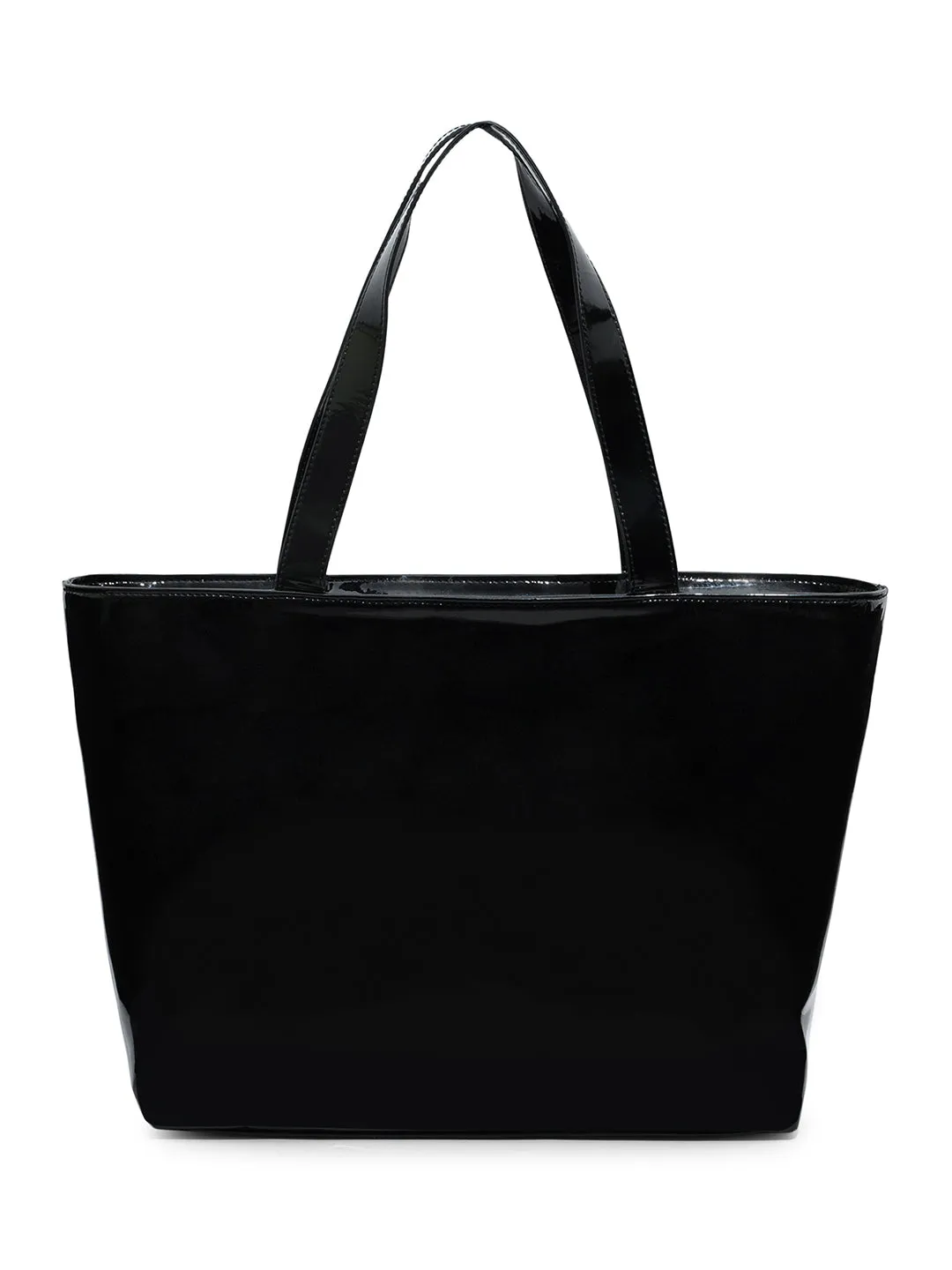 Berrylush Women Black Solid Casual Tote Bag