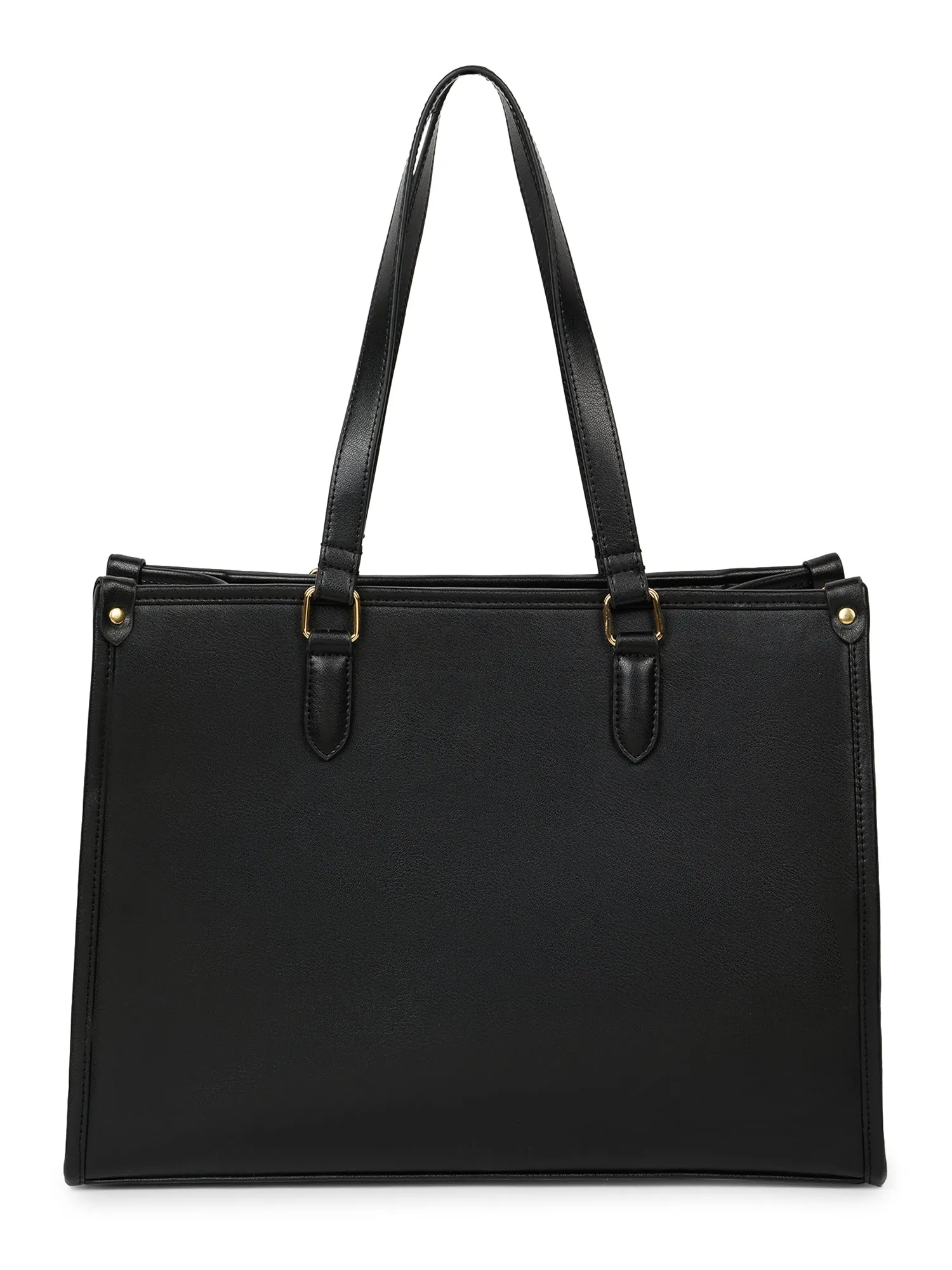 Berrylush Women Black Solid Tote Bag