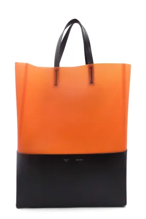 Bicolor PVC Cabas Tote Orange Black