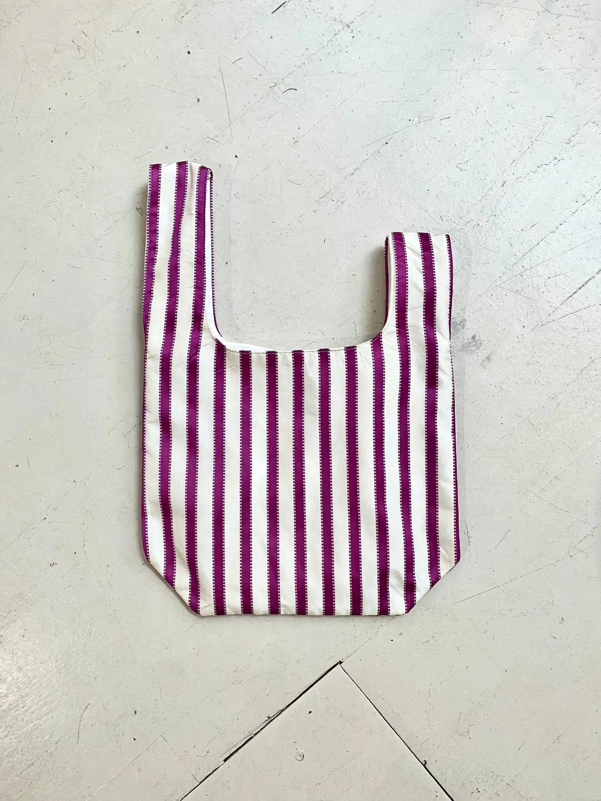 Birchin Bag in Cerise Striped Silk