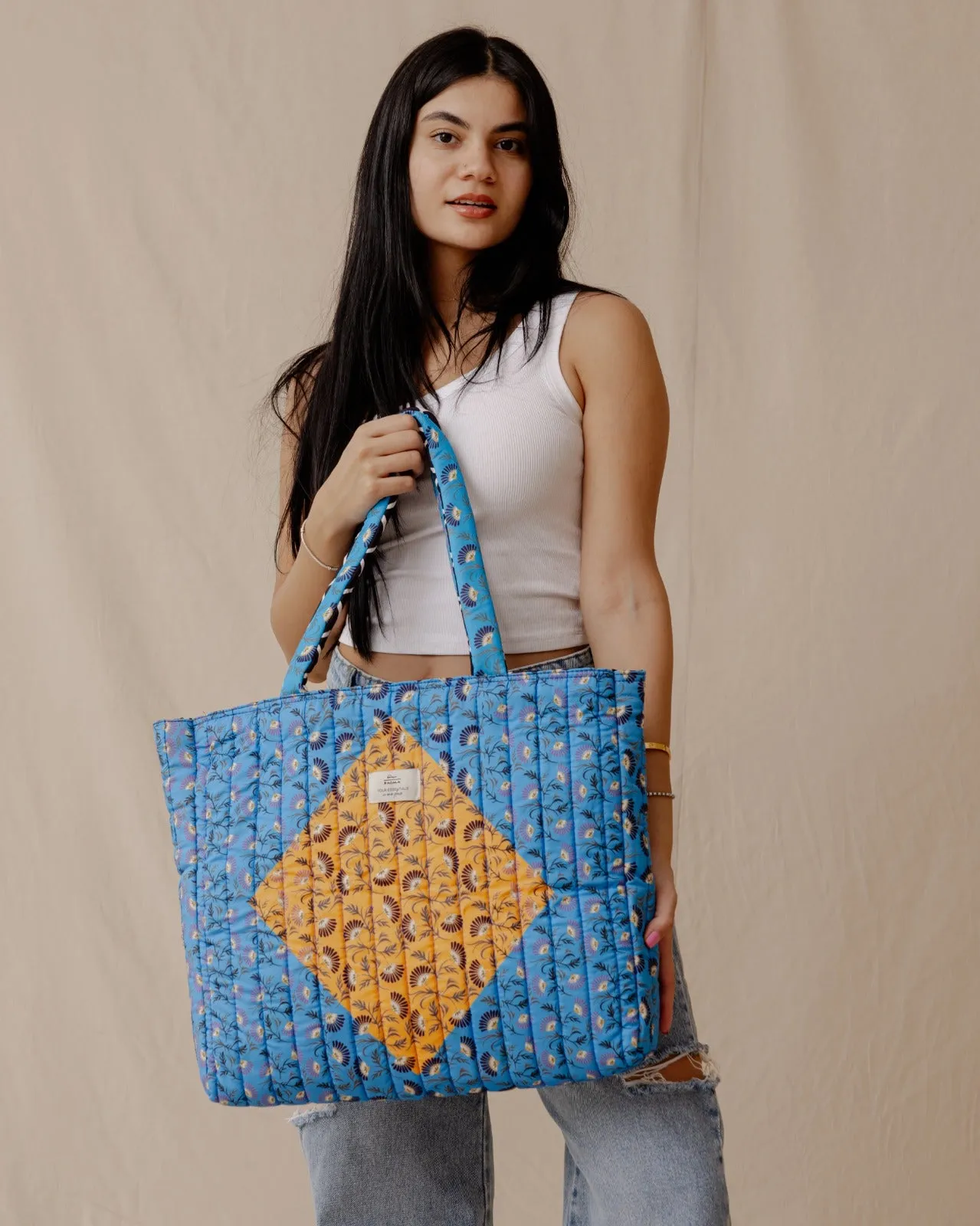 Blue Garden Double Faced Tote