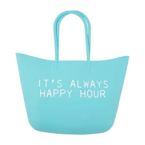 Blue Silicone Cooler Tote