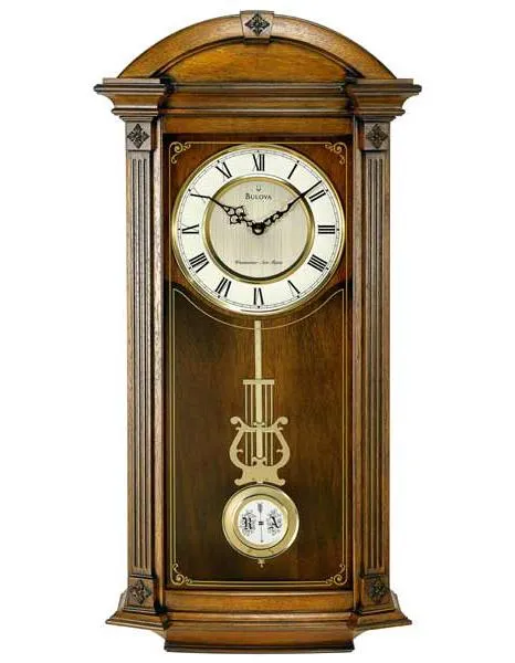 Bulova Hartwick - Chiming Pendulum Wall Clock - Solid Wood Case