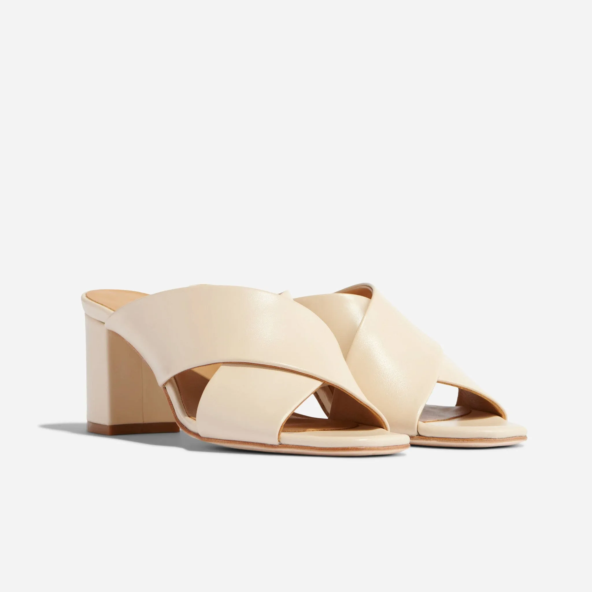 Carina Cross Strap Mule Bone