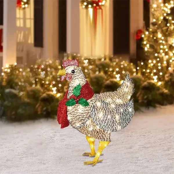 Christmas Chicken Arylic Party Decorative Prop