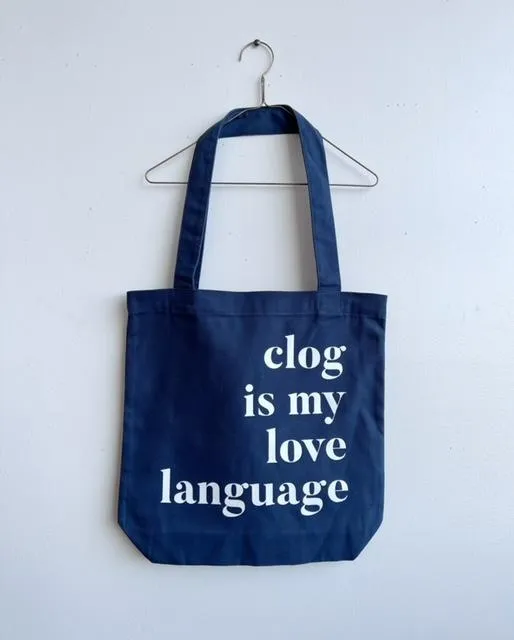 Clog is my Love Language tote-Petrol