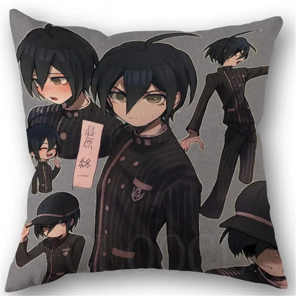 Danganronpa Anime Boy Girls Printed Soft Plush Pillowcase Polyester Cushion Cover Wedding Decorative Pillow Cover