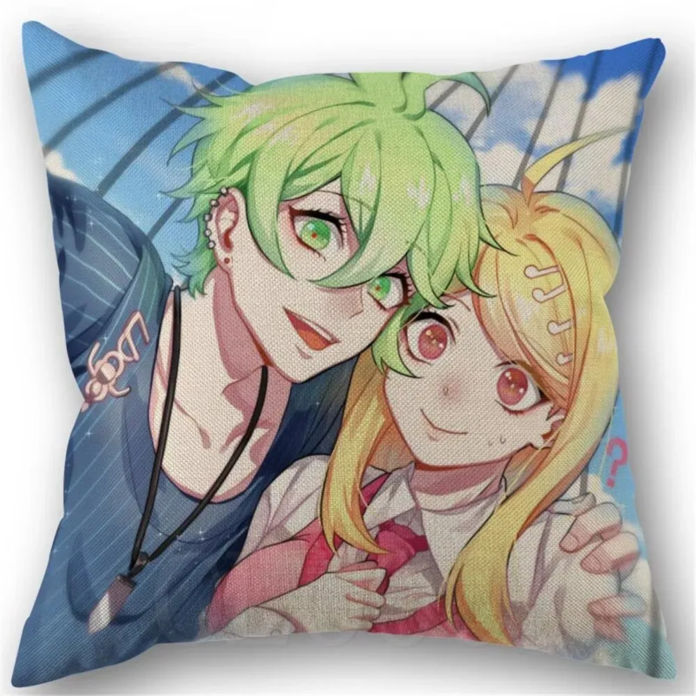 Danganronpa Anime Boy Girls Printed Soft Plush Pillowcase Polyester Cushion Cover Wedding Decorative Pillow Cover