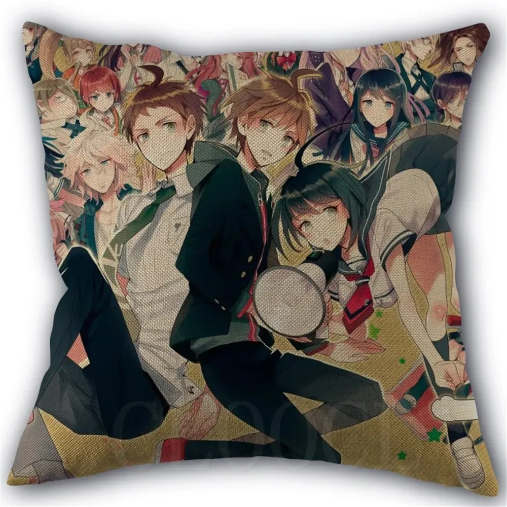 Danganronpa Anime Boy Girls Printed Soft Plush Pillowcase Polyester Cushion Cover Wedding Decorative Pillow Cover