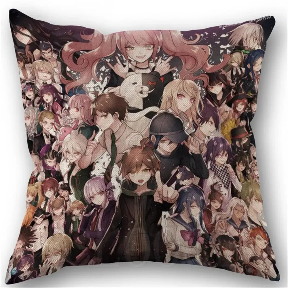 Danganronpa Anime Boy Girls Printed Soft Plush Pillowcase Polyester Cushion Cover Wedding Decorative Pillow Cover