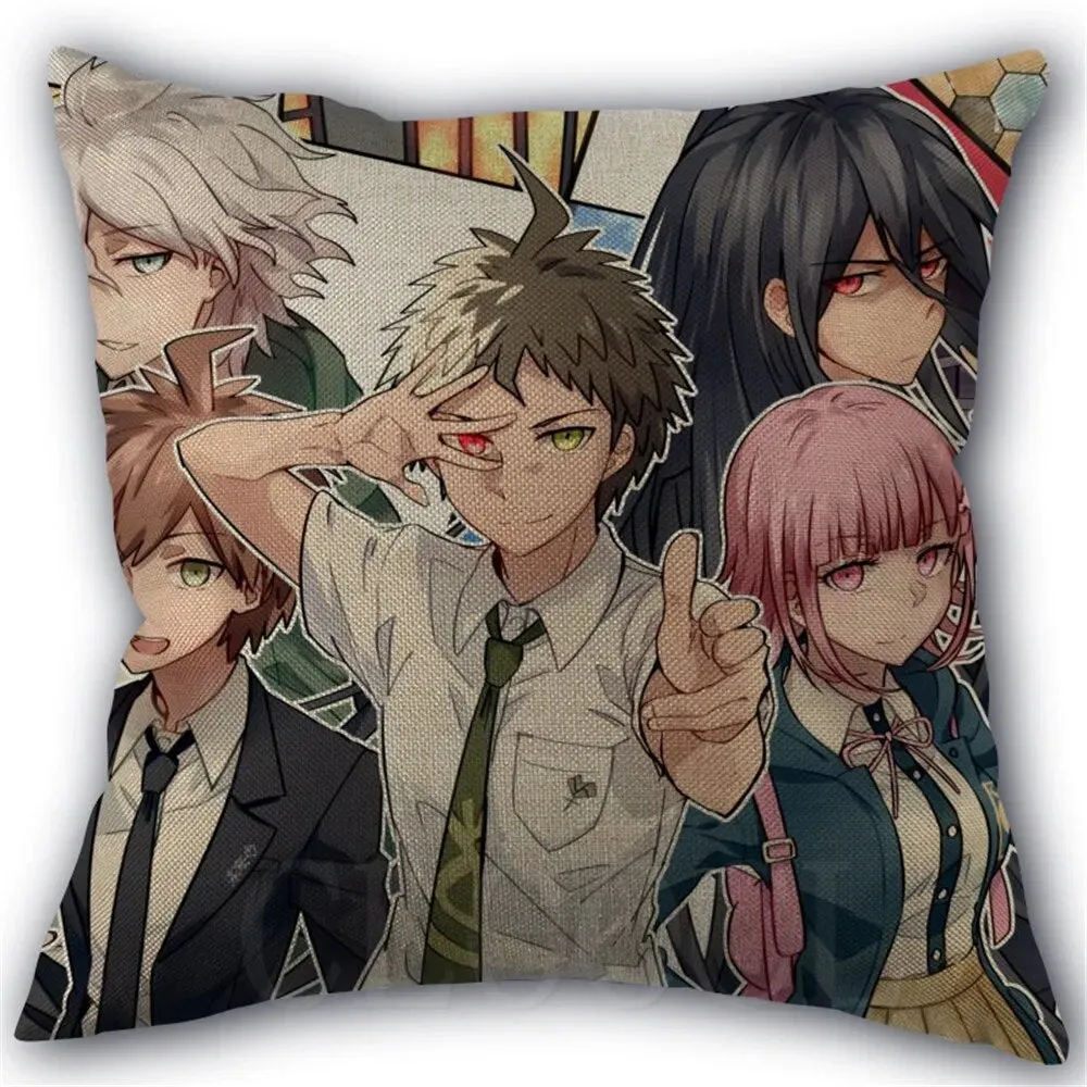 Danganronpa Anime Boy Girls Printed Soft Plush Pillowcase Polyester Cushion Cover Wedding Decorative Pillow Cover