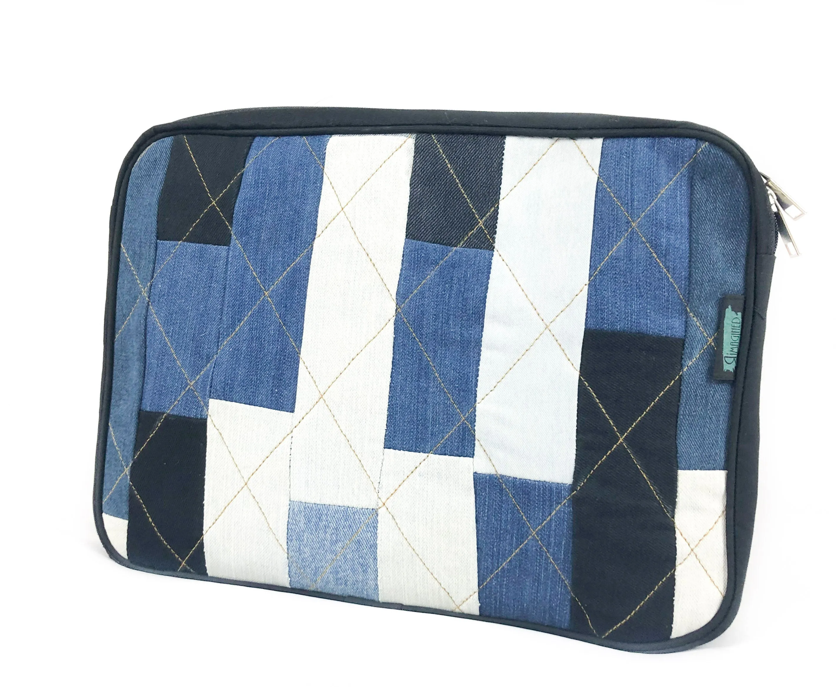 Denim Laptop Sleeve - Rectangular Patchwork