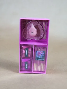 Elephant Incense Set with Lotus, Sakura and Frangipani