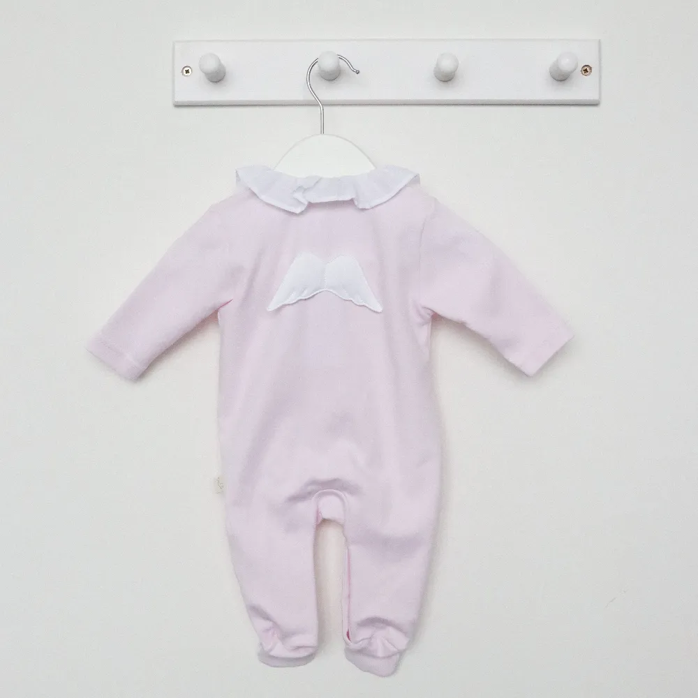 EXCLUSIVE TO US Baby Gi Girls Pink Angel Wings Cotton Sleepsuit