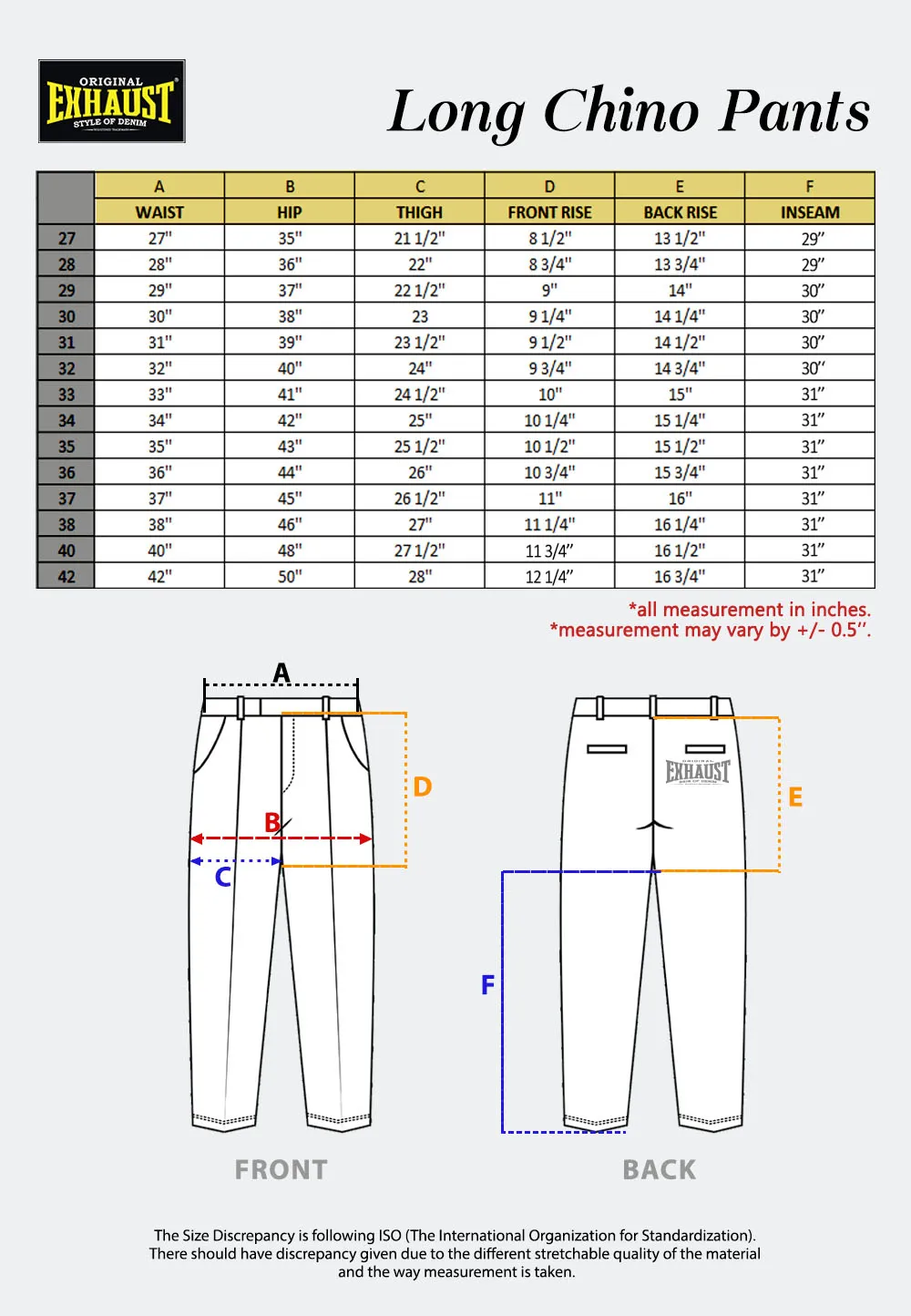 EXHAUST CHINO LONG PANTS [SLIM FIT] 1721