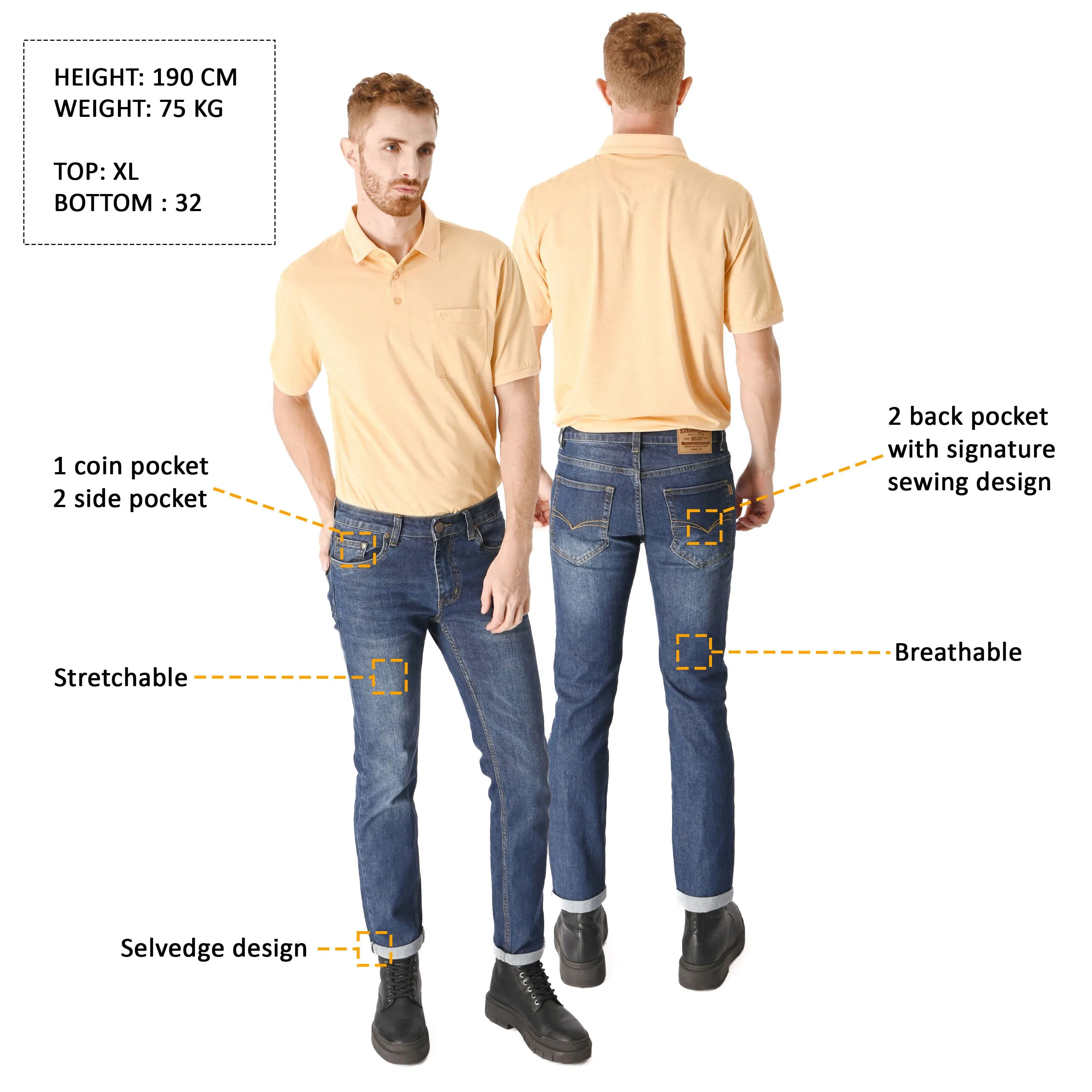 EXHAUST CLASSIC JEANS LONG PANTS [303 SLIM FIT] 1629