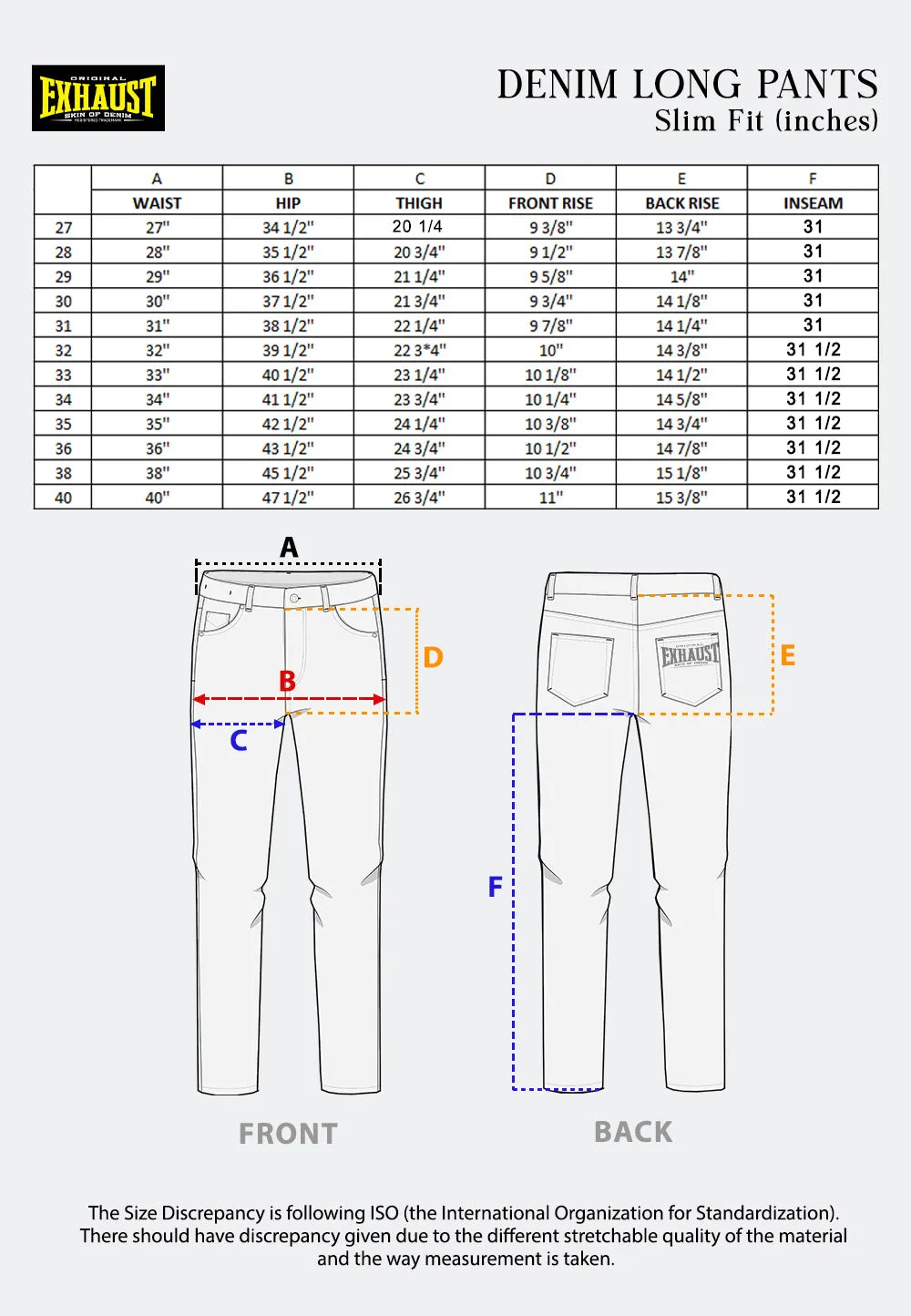 EXHAUST CLASSIC JEANS LONG PANTS [303 SLIM FIT] 1629