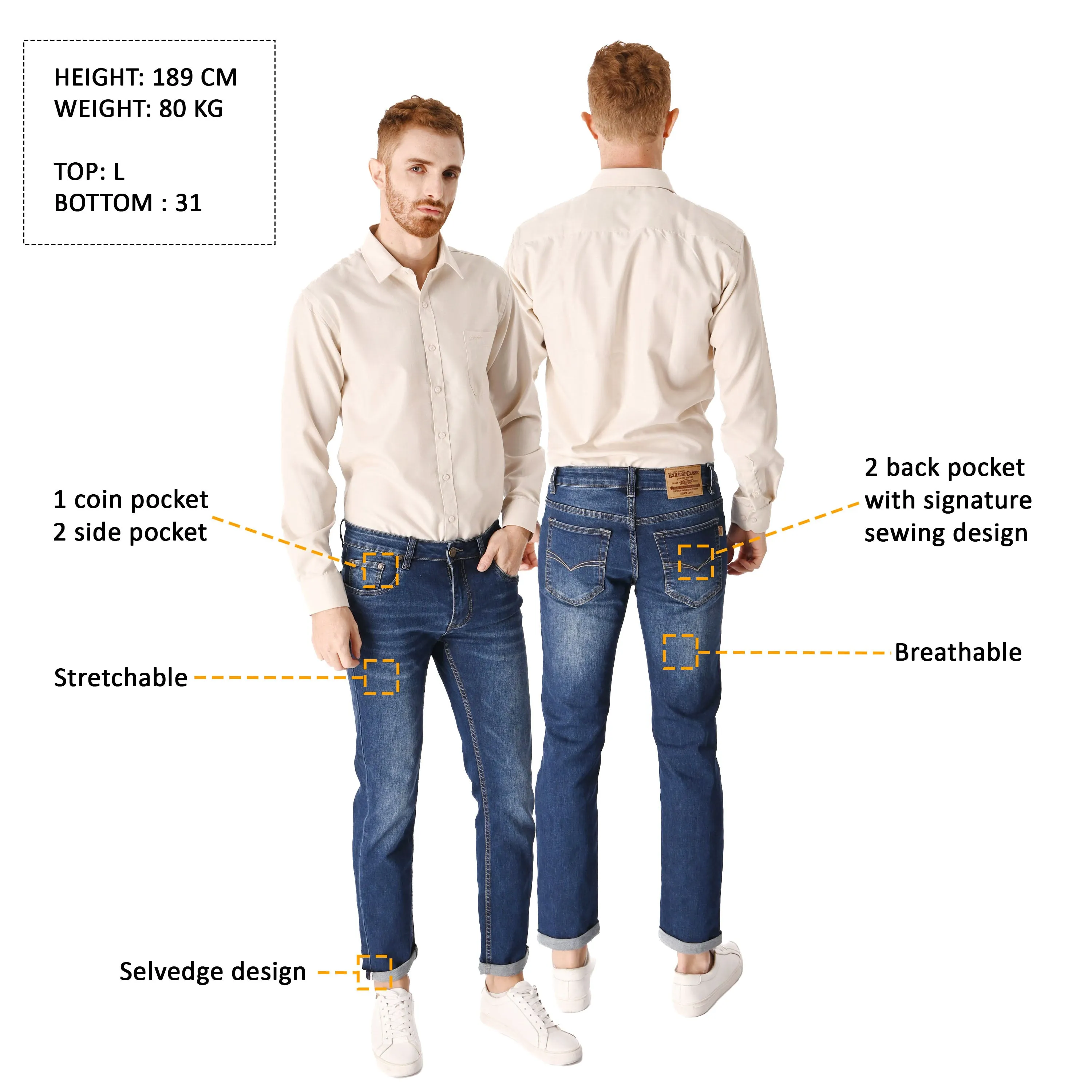 EXHAUST CLASSIC JEANS LONG PANTS [303 SLIM FIT] 1630