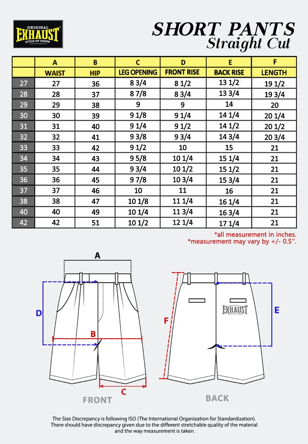 EXHAUST MEN'S CHINO SHORT PANTS [STRAIGHT CUT] 1653