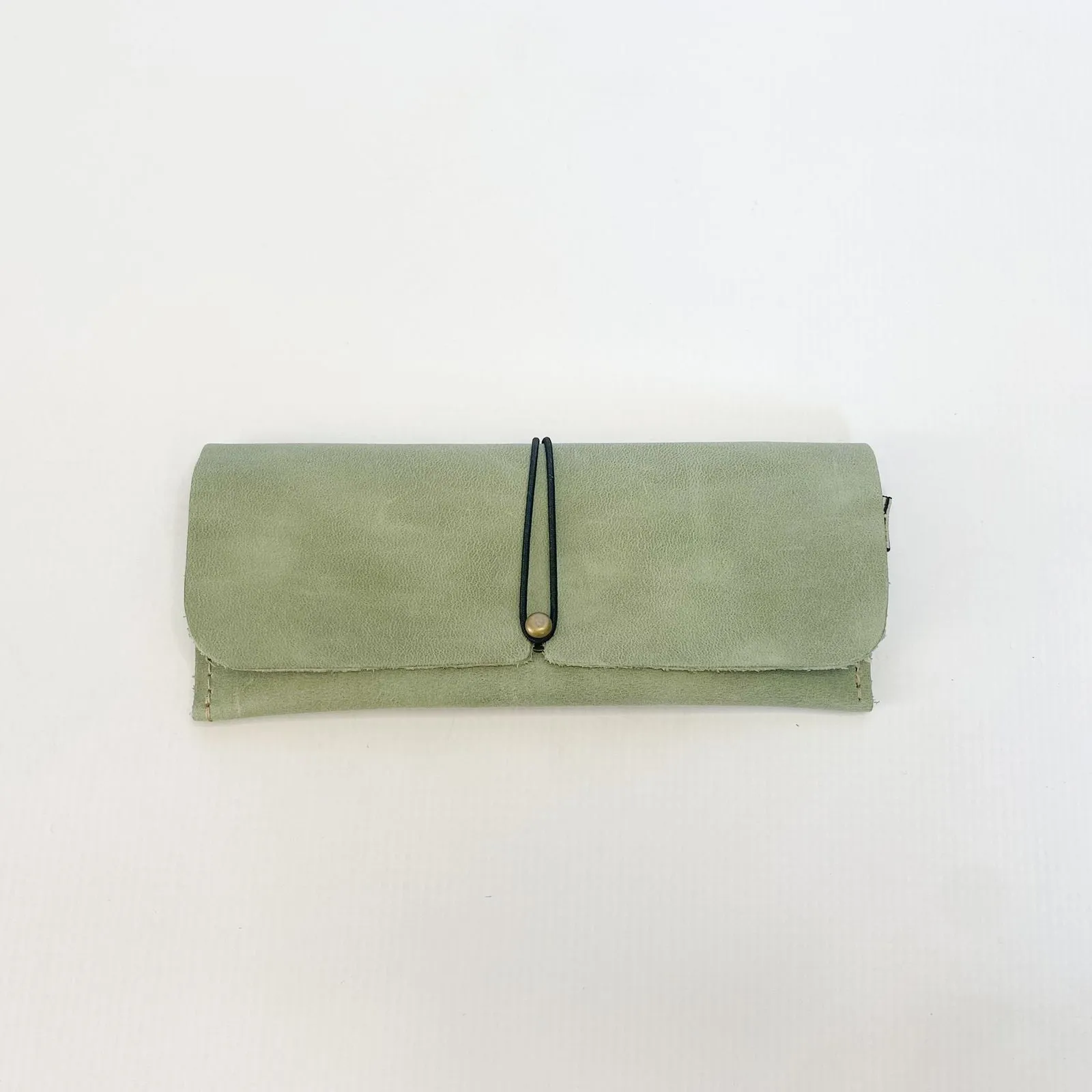 Gia leather sage sunglass pouch