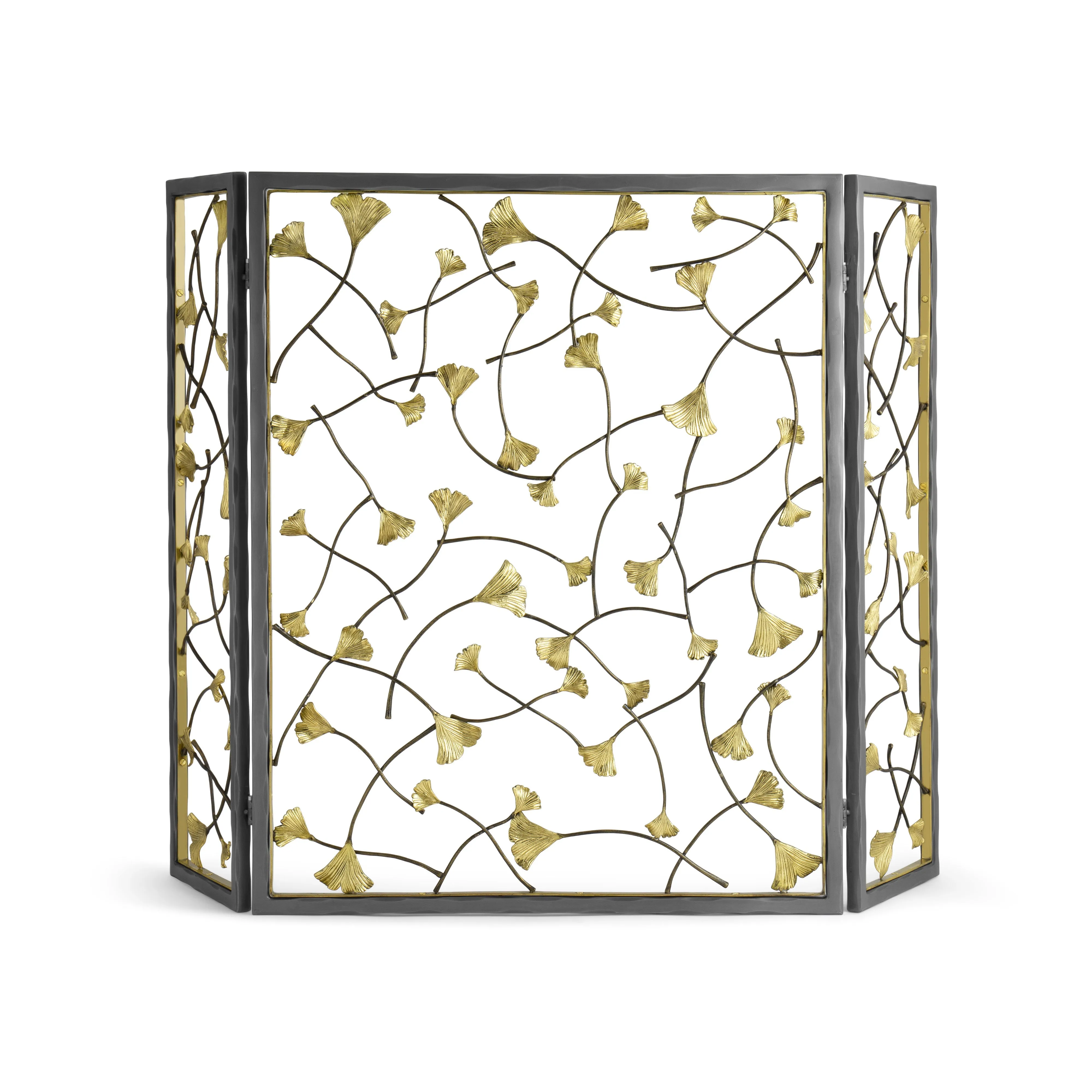 Golden Ginkgo Decorative Fireplace Screen