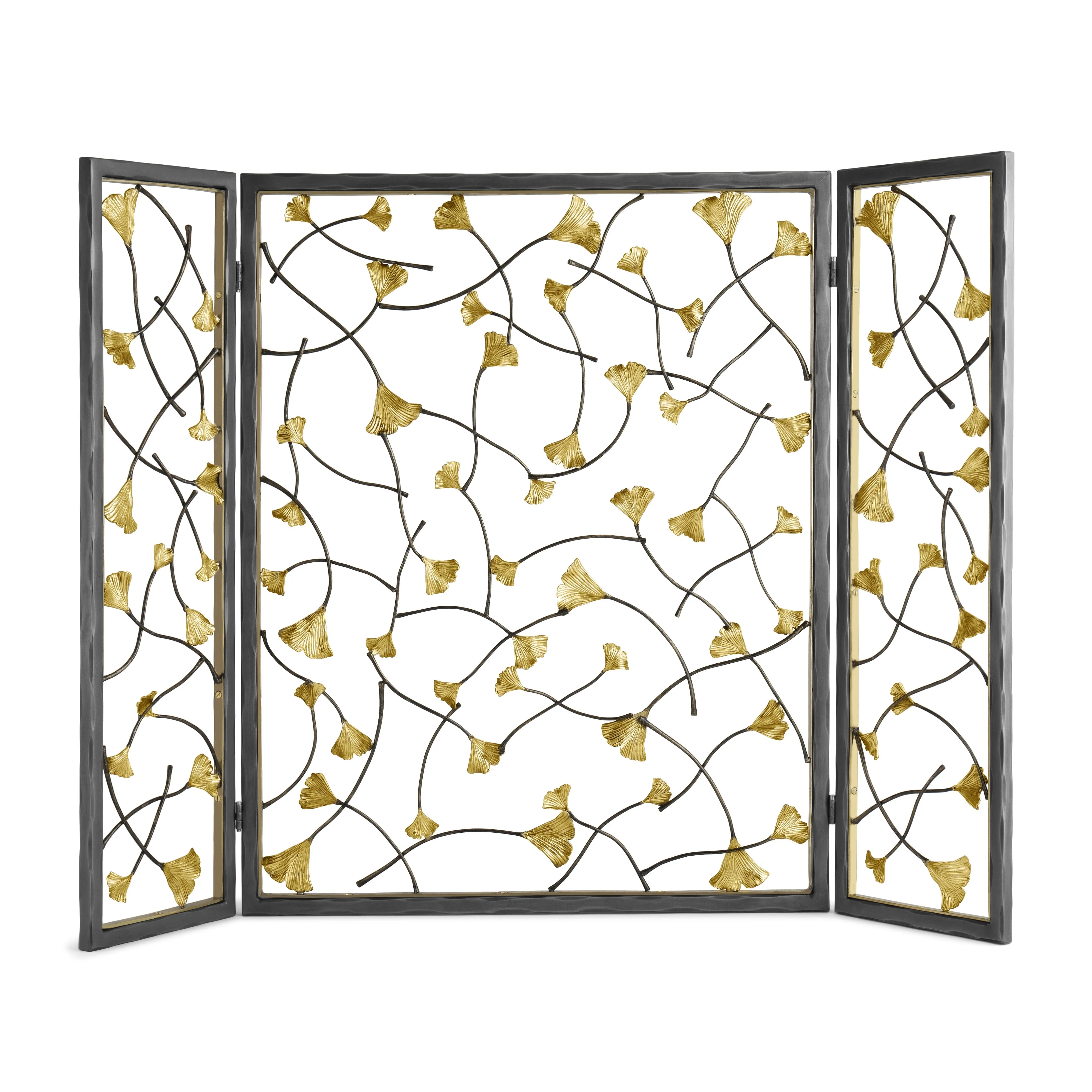 Golden Ginkgo Decorative Fireplace Screen