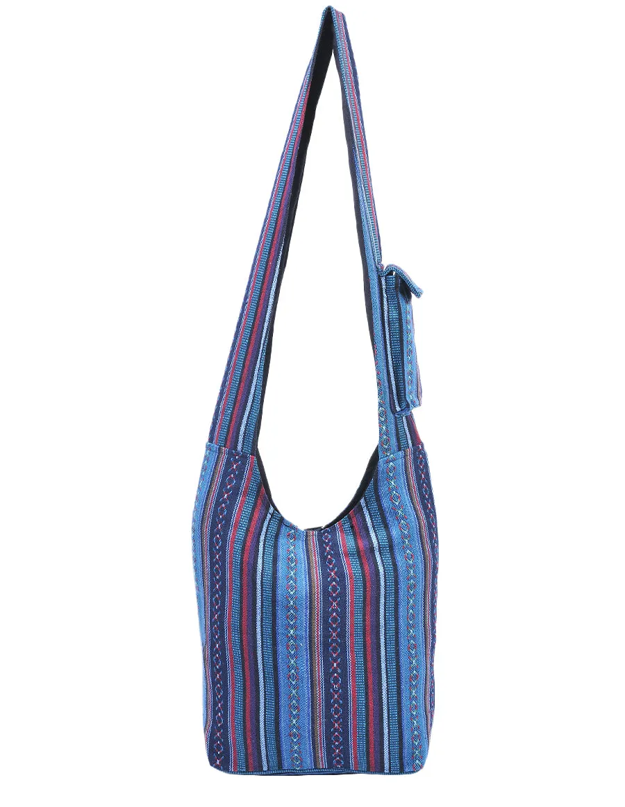 Graphic Print Cotton Hippie Hobo Bag