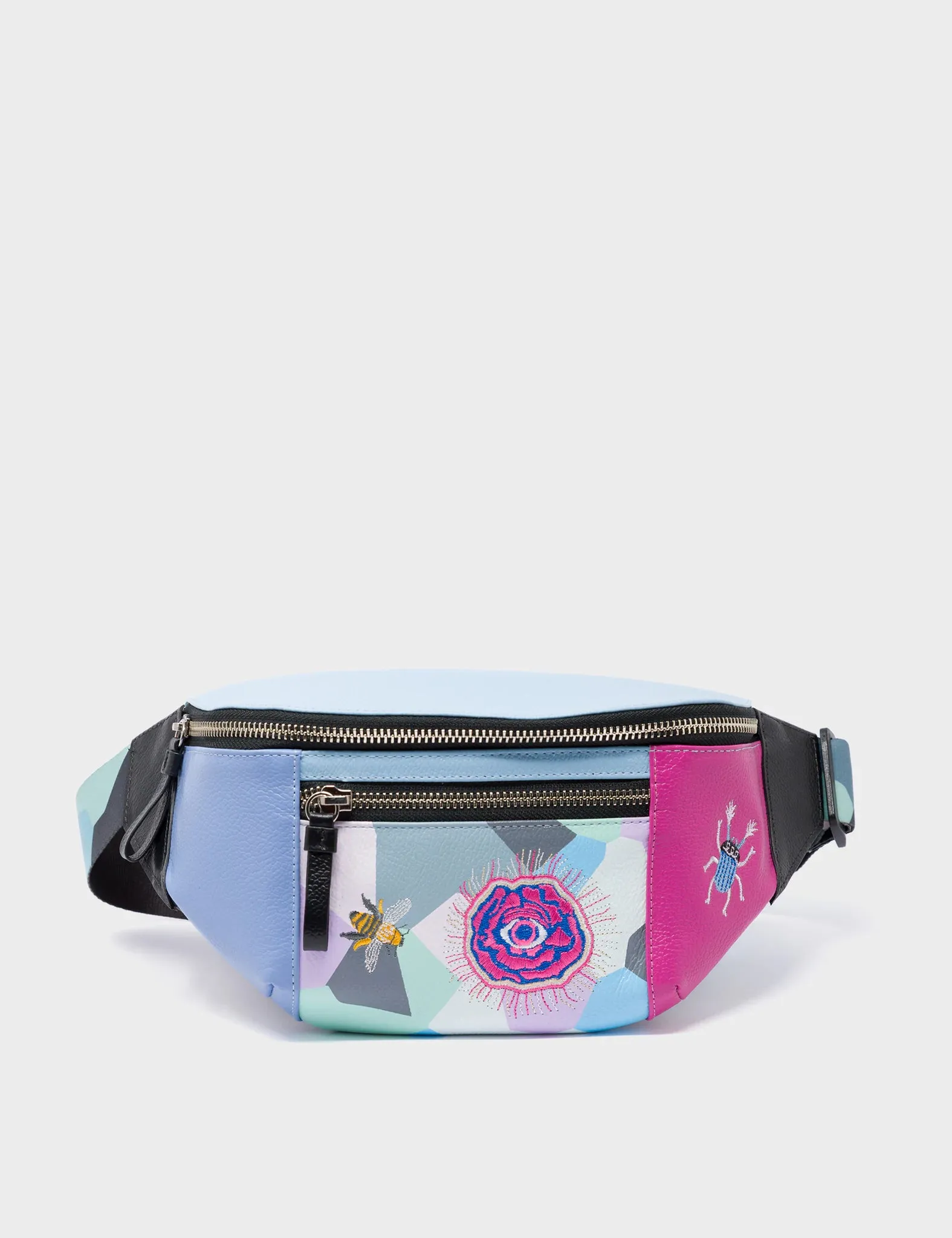 Harold Fanny Pack Blue Leather - Critters Embroidery