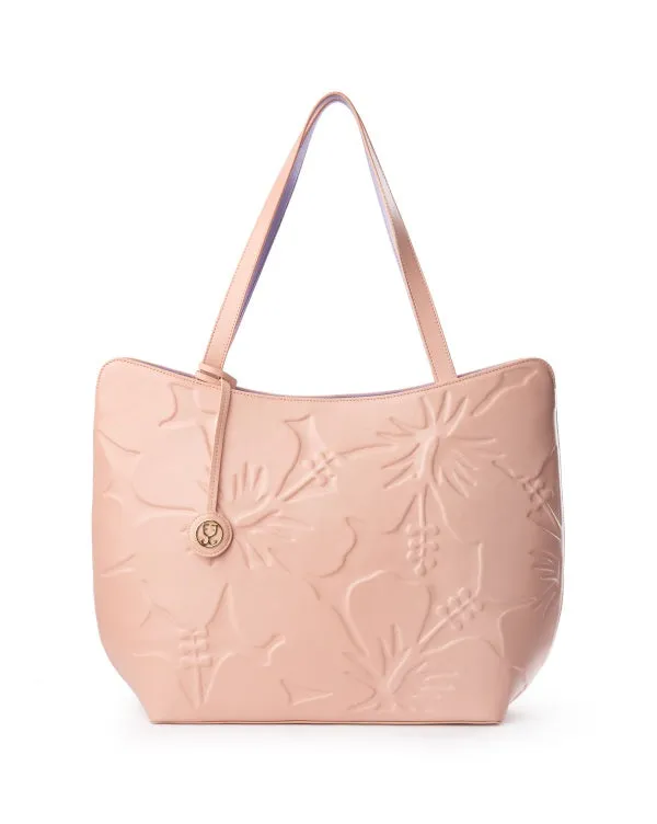 Hibiscus Tote : With Debossed Motifs