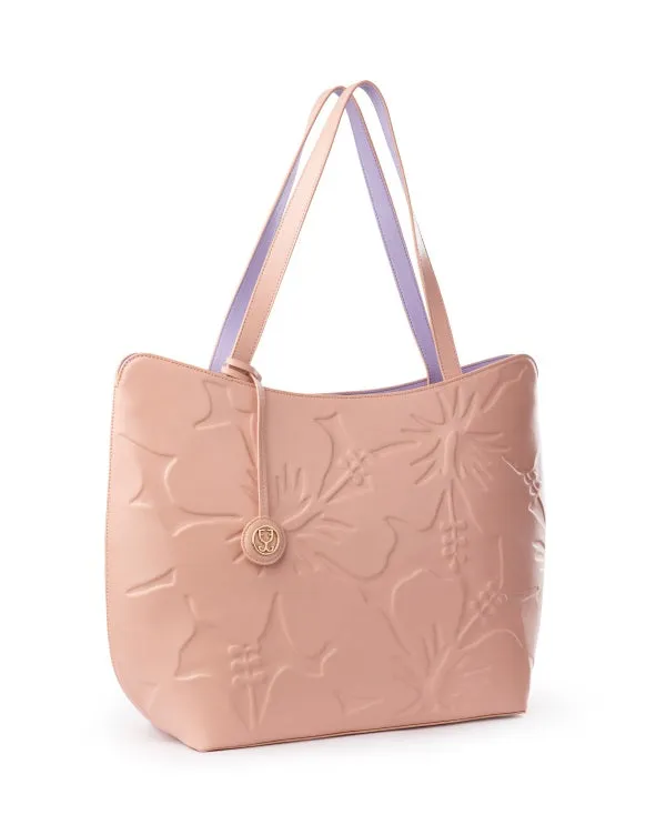 Hibiscus Tote : With Debossed Motifs